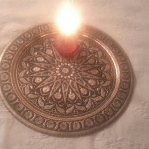 Antique hand hammered tray
